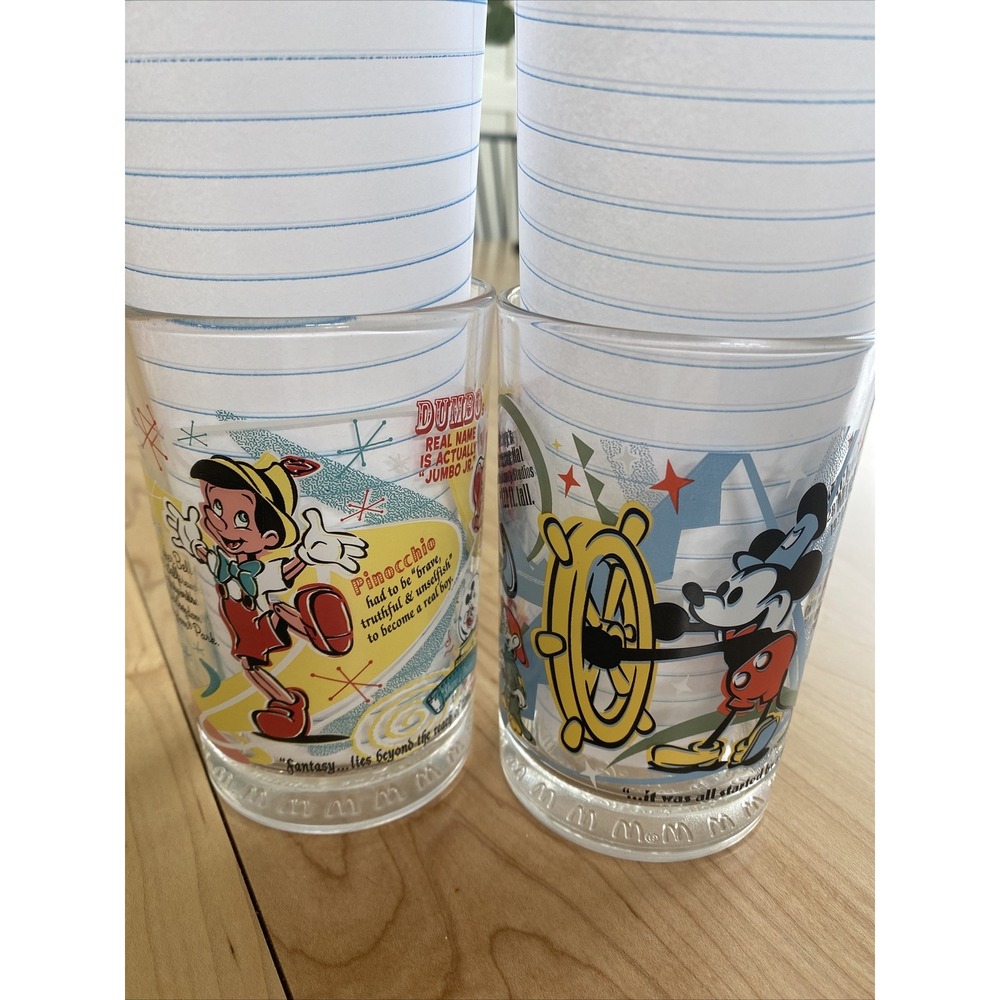 Vintage McDonald's Walt Disney World 100 Year of Magic Glasses-Set Of 2 Mickey